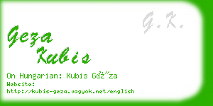 geza kubis business card